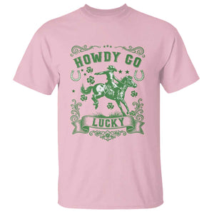Cowboy St Patrick's Day T Shirt Howdy Go Lucky TS14 Light Pink Print Your Wear