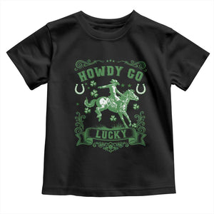 Cowboy St Patrick's Day Toddler T Shirt Howdy Go Lucky TS14 Black Print Your Wear