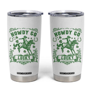 Cowboy St Patrick's Day Tumbler Cup Howdy Go Lucky TS14 White Print Your Wear