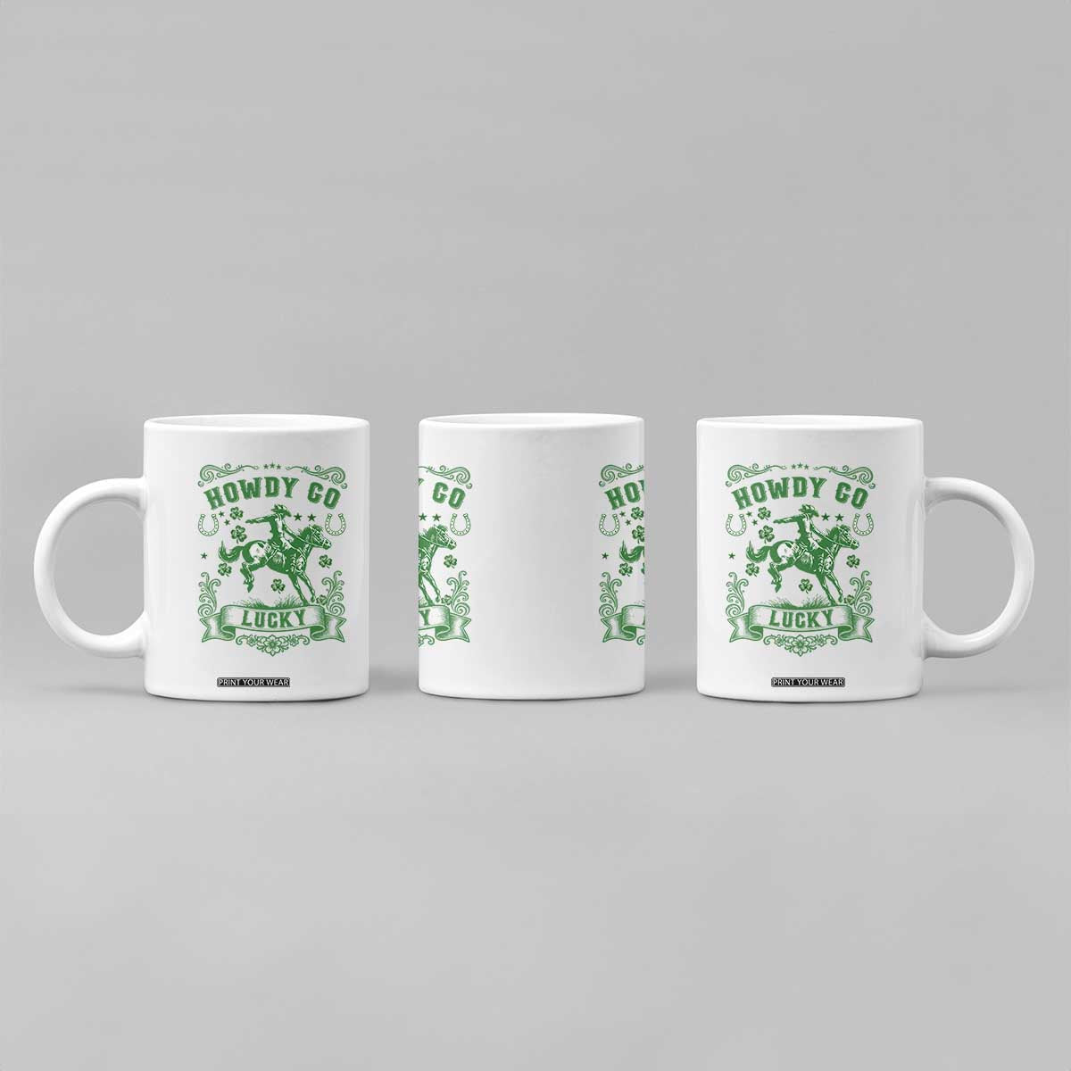 Cowboy St Patrick's Day Coffee Mug Howdy Go Lucky TS14 Print Your Wear