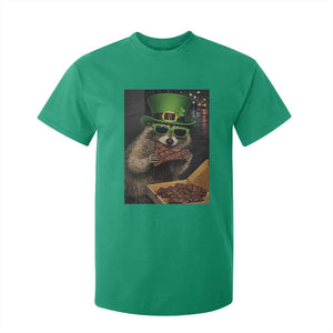 Funny Raccoon St Patrick's Day T Shirt For Kid Raccoon Eating Corned Beef Meme TS14 Irish Green Print Your Wear