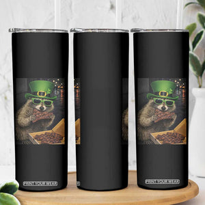 Funny Raccoon St Patrick's Day Skinny Tumbler Raccoon Eating Corned Beef Meme TS14 Print Your Wear