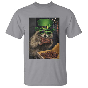 Funny Raccoon St Patrick's Day T Shirt Raccoon Eating Corned Beef Meme TS14 Sport Gray Print Your Wear