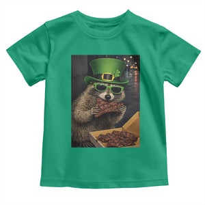 Funny Raccoon St Patrick's Day Toddler T Shirt Raccoon Eating Corned Beef Meme TS14 Irish Green Print Your Wear