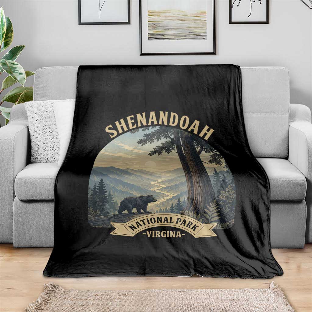 Shenandoah National Park Throw Blanket Vintage Virginia Nature Mountain Bear TS14 Print Your Wear