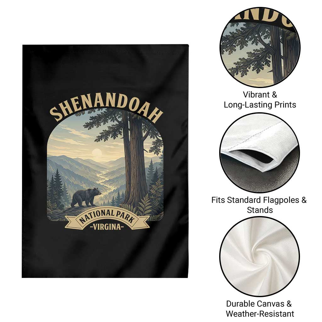 Shenandoah National Park Garden Flag Vintage Virginia Nature Mountain Bear TS14 Print Your Wear