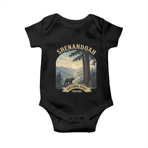 Shenandoah National Park Baby Onesie Vintage Virginia Nature Mountain Bear TS14 Black Print Your Wear