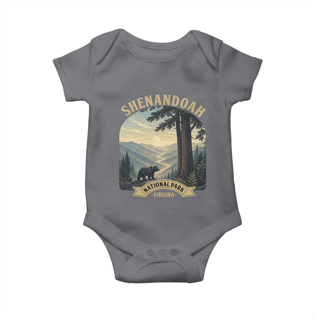 Shenandoah National Park Baby Onesie Vintage Virginia Nature Mountain Bear TS14 Charcoal Print Your Wear