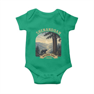Shenandoah National Park Baby Onesie Vintage Virginia Nature Mountain Bear TS14 Irish Green Print Your Wear