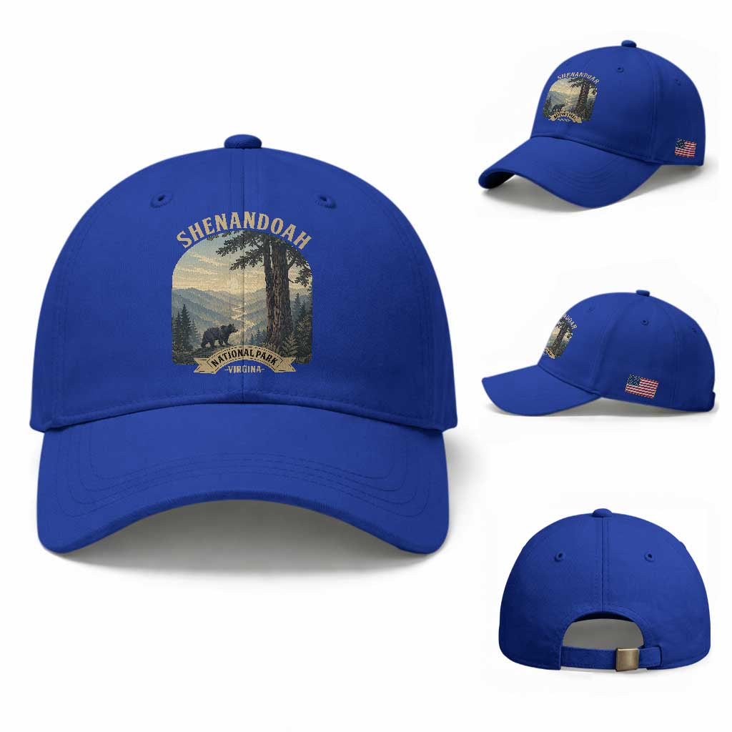 Shenandoah National Park Baseball Cap Vintage Virginia Nature Mountain Bear TS14 Baseball Cap Universal Fit Royal Blue Print Your Wear