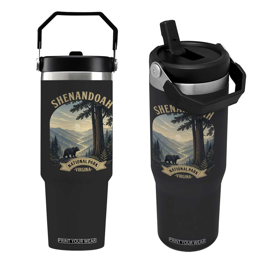 Shenandoah National Park Flip Straw Tumbler Vintage Virginia Nature Mountain Bear TS14 One Size: 30 oz Black Print Your Wear