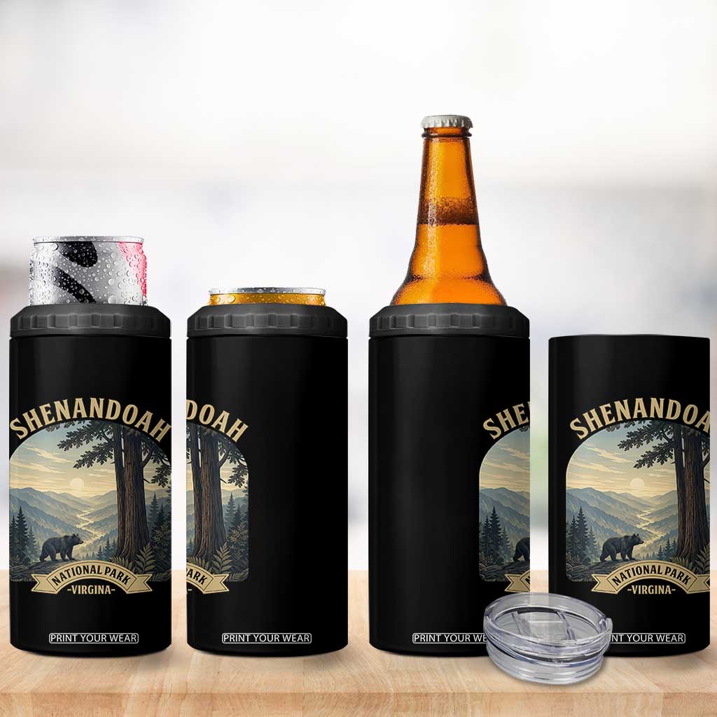 Shenandoah National Park 4 in 1 Can Cooler Tumbler Vintage Virginia Nature Mountain Bear TS14 Print Your Wear