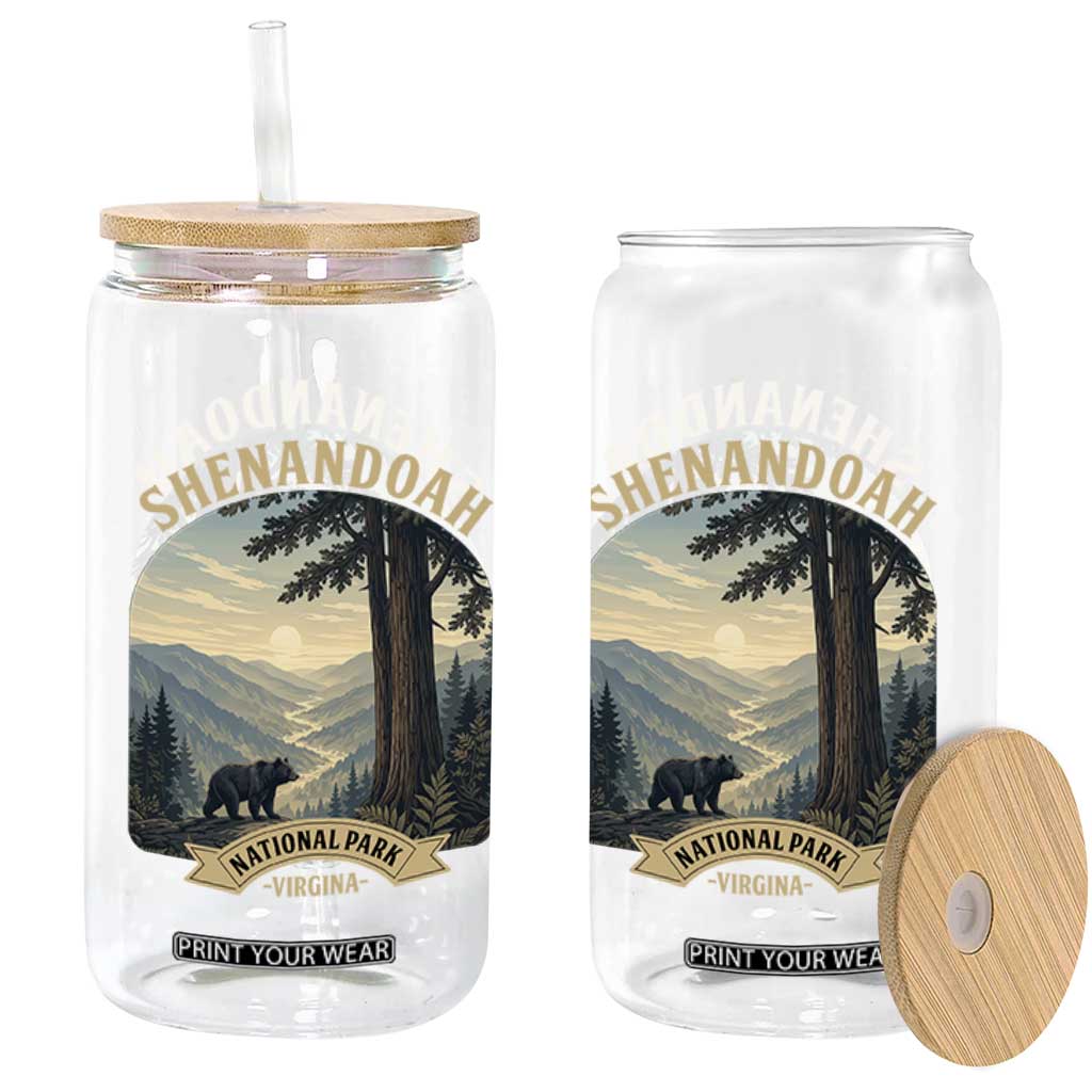 Shenandoah National Park Glass Can Vintage Virginia Nature Mountain Bear TS14 Print Your Wear