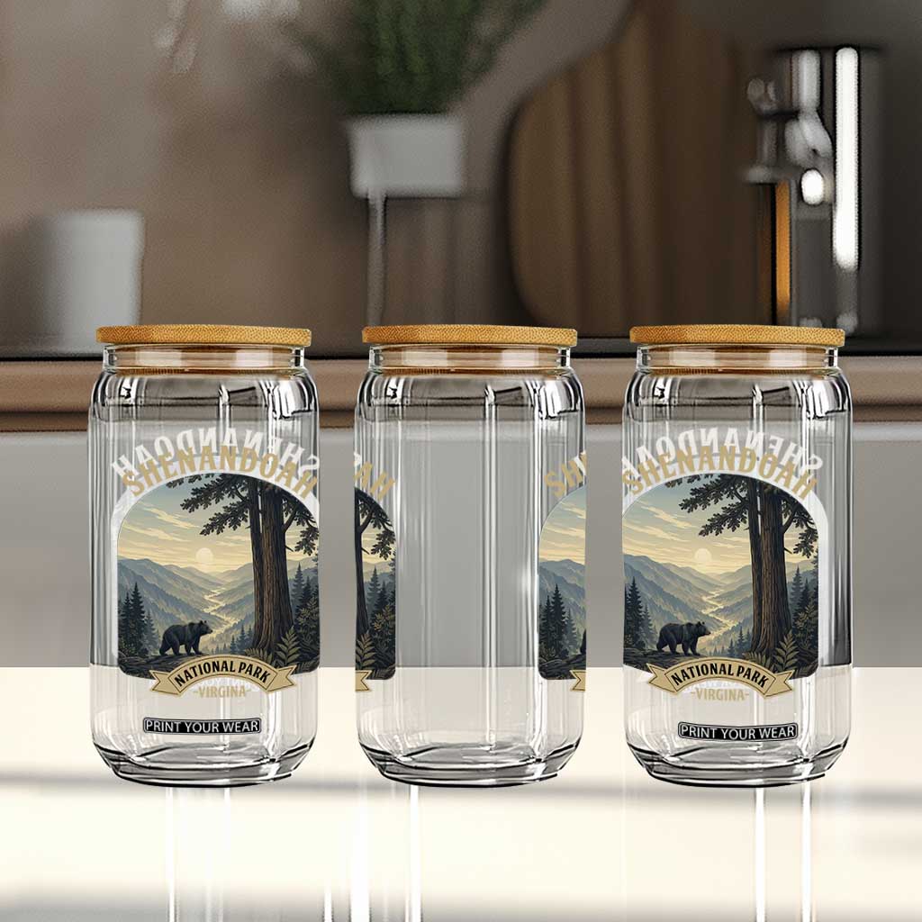 Shenandoah National Park Glass Can Vintage Virginia Nature Mountain Bear TS14 Print Your Wear