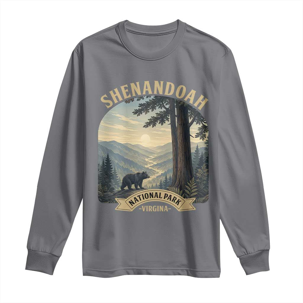 Shenandoah National Park Long Sleeve Shirt Vintage Virginia Nature Mountain Bear TS14 Charcoal Print Your Wear
