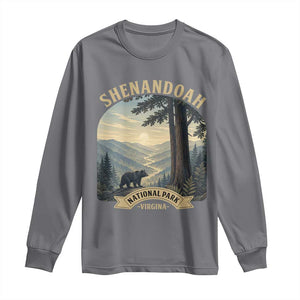 Shenandoah National Park Long Sleeve Shirt Vintage Virginia Nature Mountain Bear TS14 Charcoal Print Your Wear