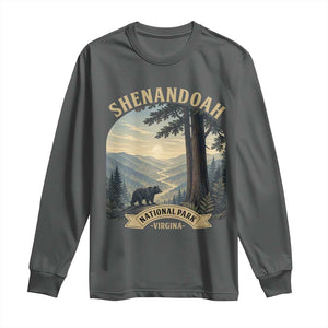 Shenandoah National Park Long Sleeve Shirt Vintage Virginia Nature Mountain Bear TS14 Dark Heather Print Your Wear