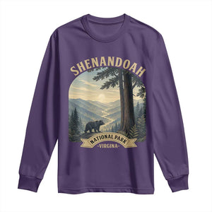 Shenandoah National Park Long Sleeve Shirt Vintage Virginia Nature Mountain Bear TS14 Purple Print Your Wear