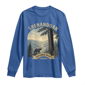 Shenandoah National Park Long Sleeve Shirt Vintage Virginia Nature Mountain Bear TS14 Royal Blue Print Your Wear