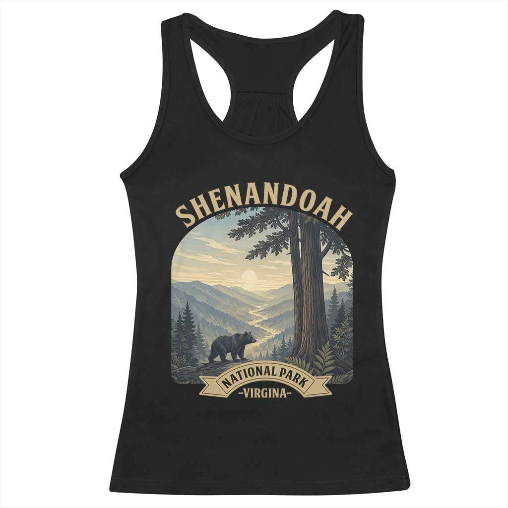 Shenandoah National Park Racerback Tank Top Vintage Virginia Nature Mountain Bear TS14 Black Print Your Wear