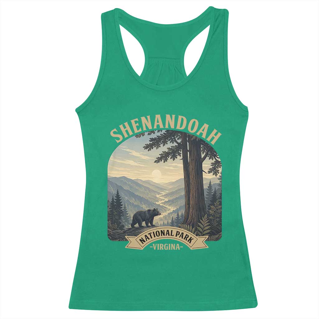 Shenandoah National Park Racerback Tank Top Vintage Virginia Nature Mountain Bear TS14 Irish Green Print Your Wear