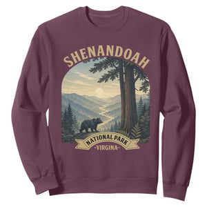 Shenandoah National Park Sweatshirt Vintage Virginia Nature Mountain Bear TS14 Maroon Print Your Wear