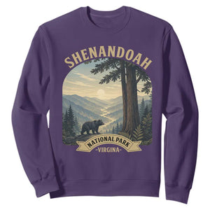 Shenandoah National Park Sweatshirt Vintage Virginia Nature Mountain Bear TS14 Purple Print Your Wear