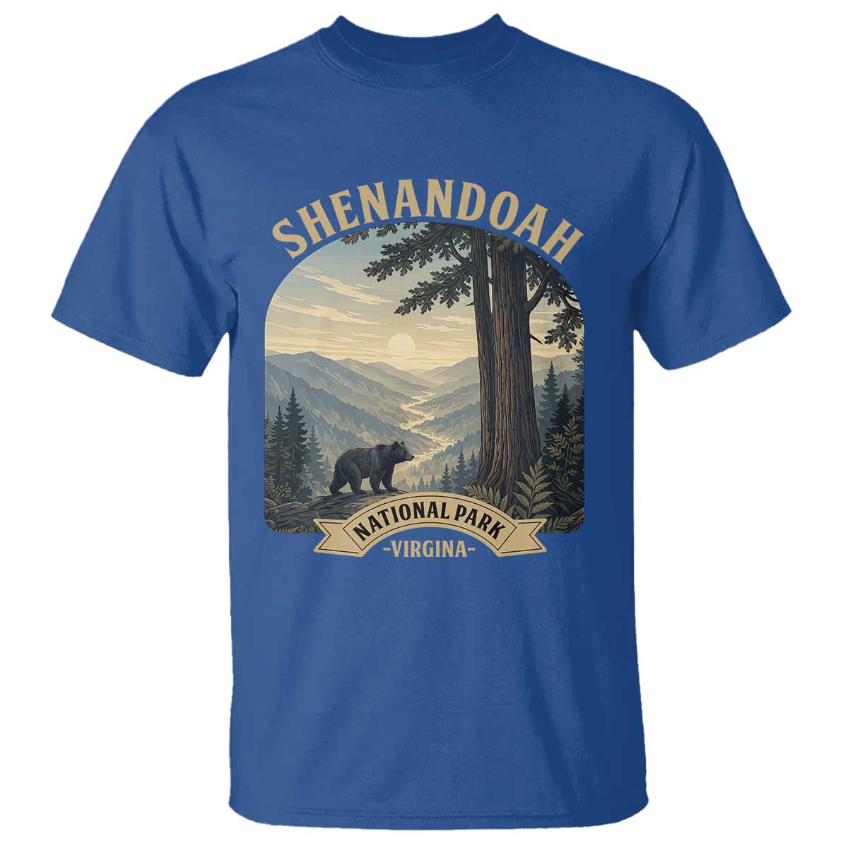 Shenandoah National Park T Shirt Vintage Virginia Nature Mountain Bear TS14 Royal Blue Print Your Wear