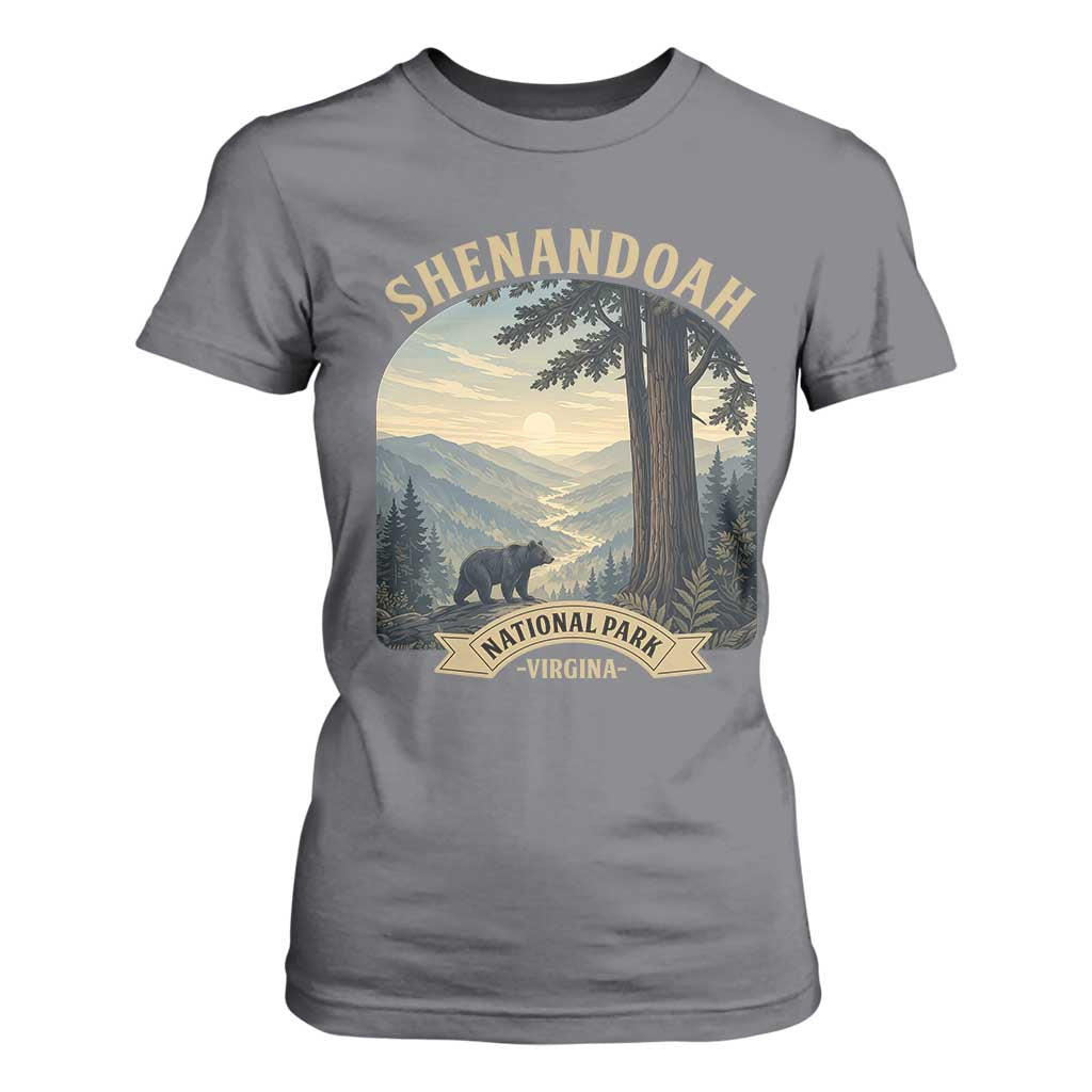 Shenandoah National Park T Shirt For Women Vintage Virginia Nature Mountain Bear TS14 Charcoal Print Your Wear