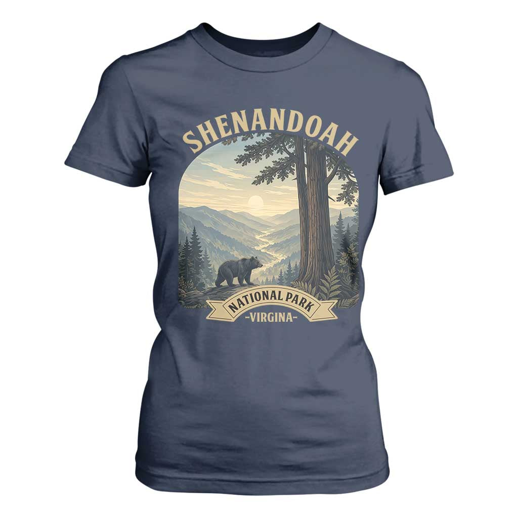 Shenandoah National Park T Shirt For Women Vintage Virginia Nature Mountain Bear TS14 Navy Print Your Wear