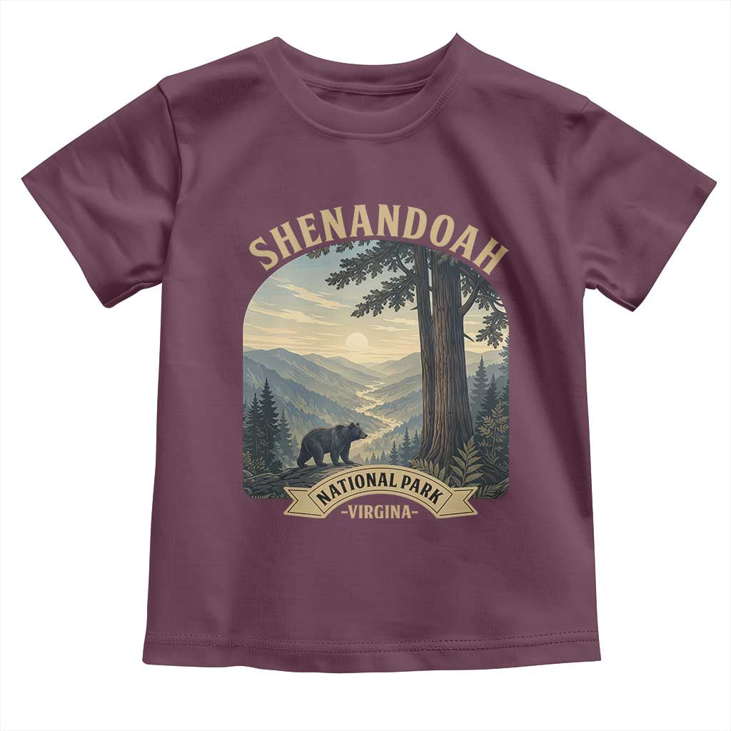 Shenandoah National Park Toddler T Shirt Vintage Virginia Nature Mountain Bear TS14 Maroon Print Your Wear