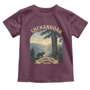 Shenandoah National Park Toddler T Shirt Vintage Virginia Nature Mountain Bear TS14 Maroon Print Your Wear