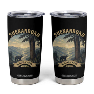 Shenandoah National Park Tumbler Cup Vintage Virginia Nature Mountain Bear TS14 Black Print Your Wear