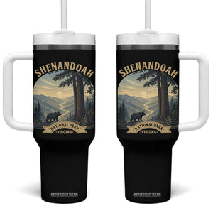 Shenandoah National Park Tumbler With Handle Vintage Virginia Nature Mountain Bear TS14 One Size: 40 oz Black Print Your Wear