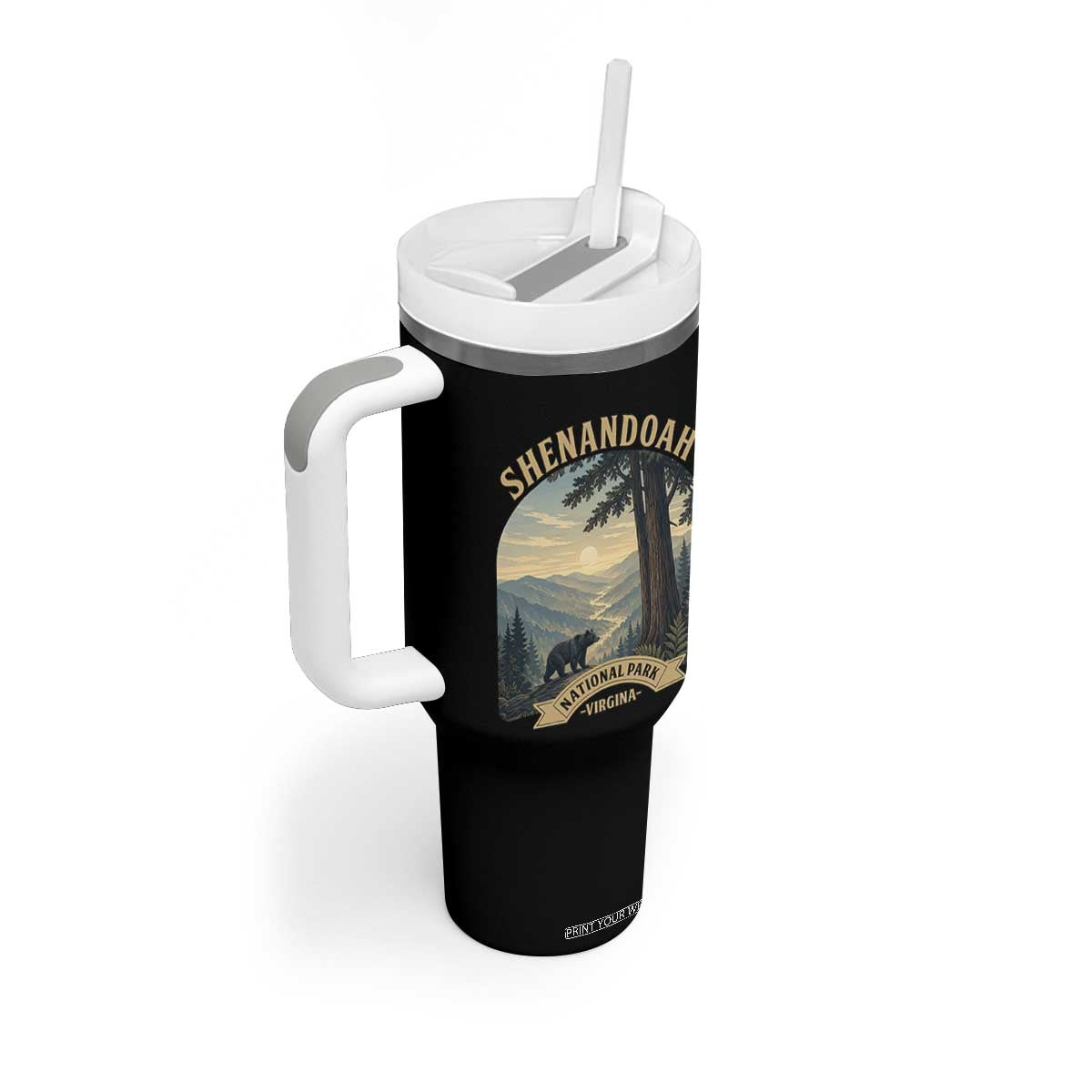 Shenandoah National Park Tumbler With Handle Vintage Virginia Nature Mountain Bear TS14 Print Your Wear