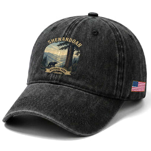 Shenandoah National Park Washed Cotton Baseball Cap Vintage Virginia Nature Mountain Bear TS14 Print Your Wear