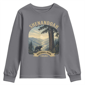 Shenandoah National Park Youth Sweatshirt Vintage Virginia Nature Mountain Bear TS14 Charcoal Print Your Wear