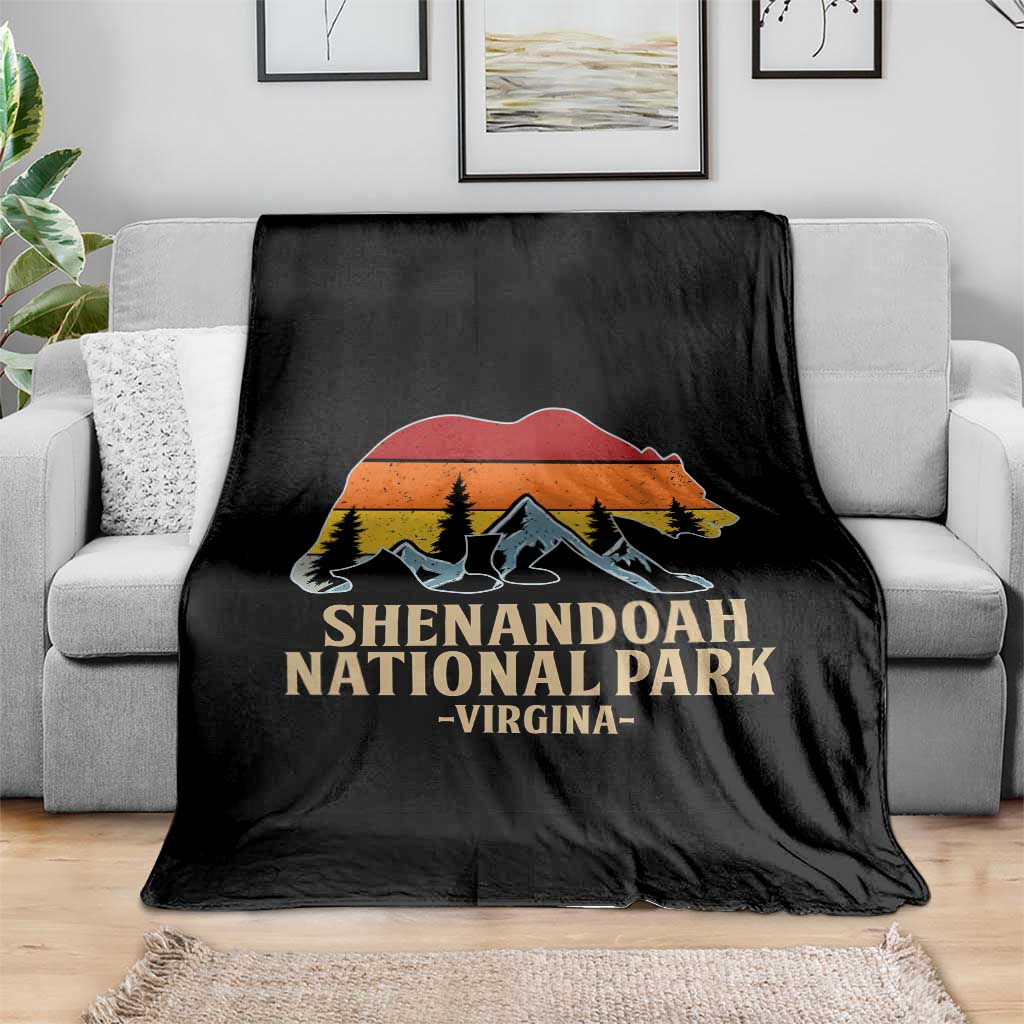 Shenandoah National Park Throw Blanket Vintage Virginia Mountains Bear TS14 Print Your Wear