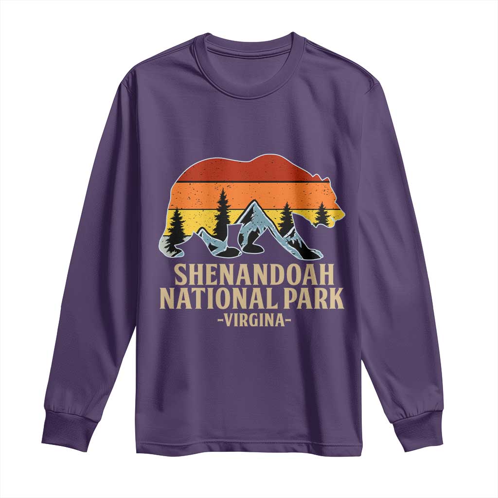 Shenandoah National Park Long Sleeve Shirt Vintage Virginia Mountains Bear TS14 Purple Print Your Wear