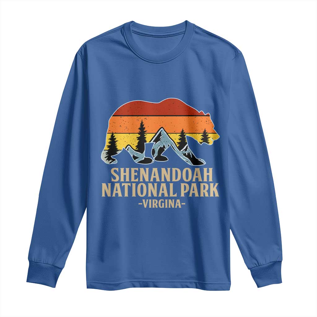 Shenandoah National Park Long Sleeve Shirt Vintage Virginia Mountains Bear TS14 Royal Blue Print Your Wear
