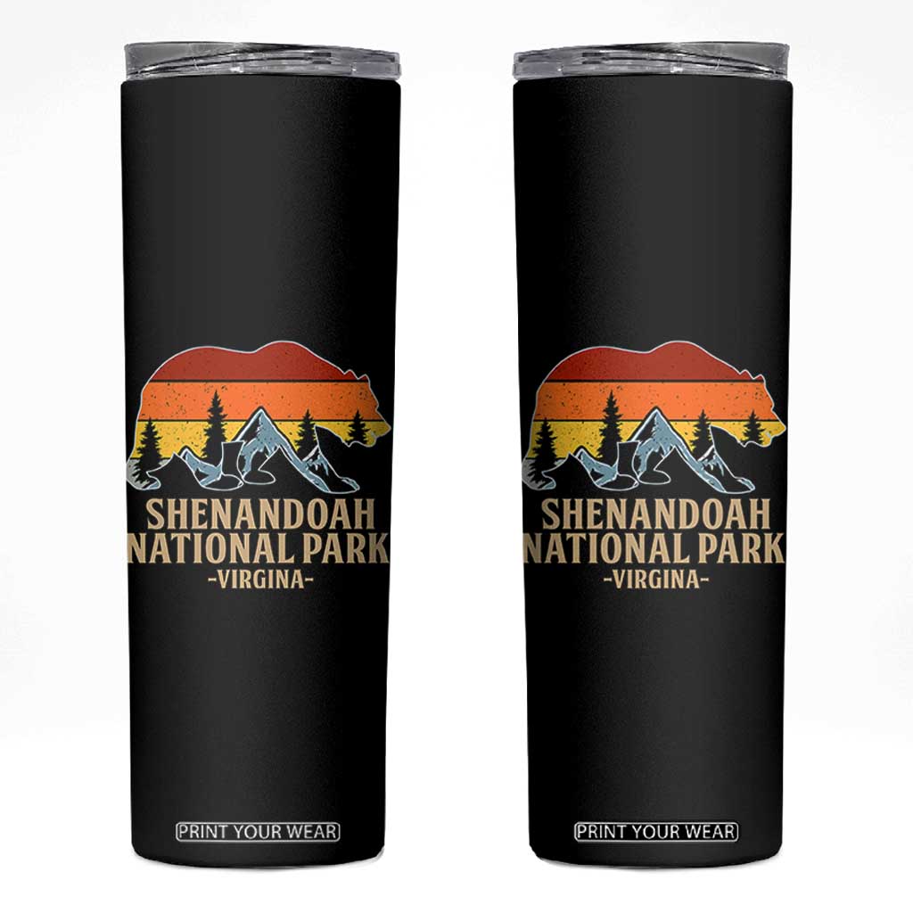 Shenandoah National Park Skinny Tumbler Vintage Virginia Mountains Bear TS14 Black Print Your Wear
