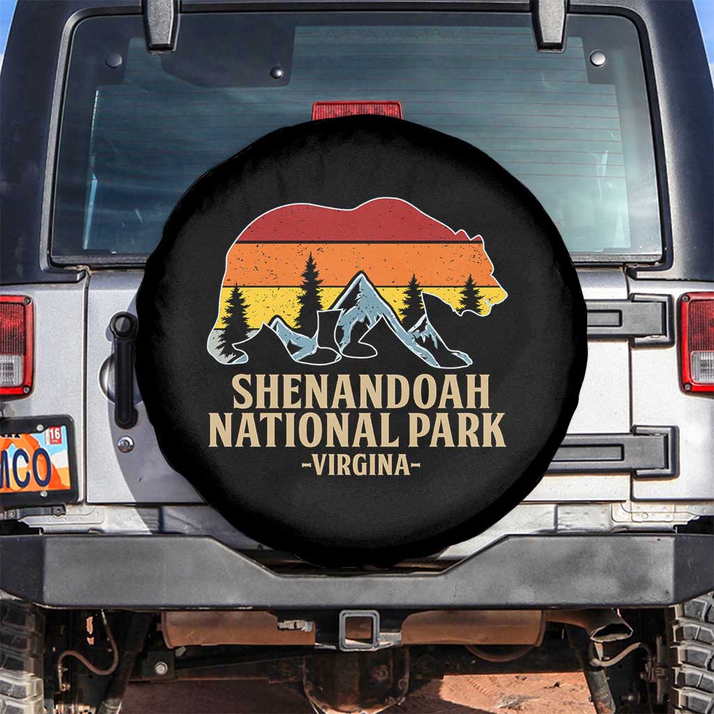 Shenandoah National Park Spare Tire Cover Vintage Virginia Mountains Bear TS14 No hole Black Print Your Wear