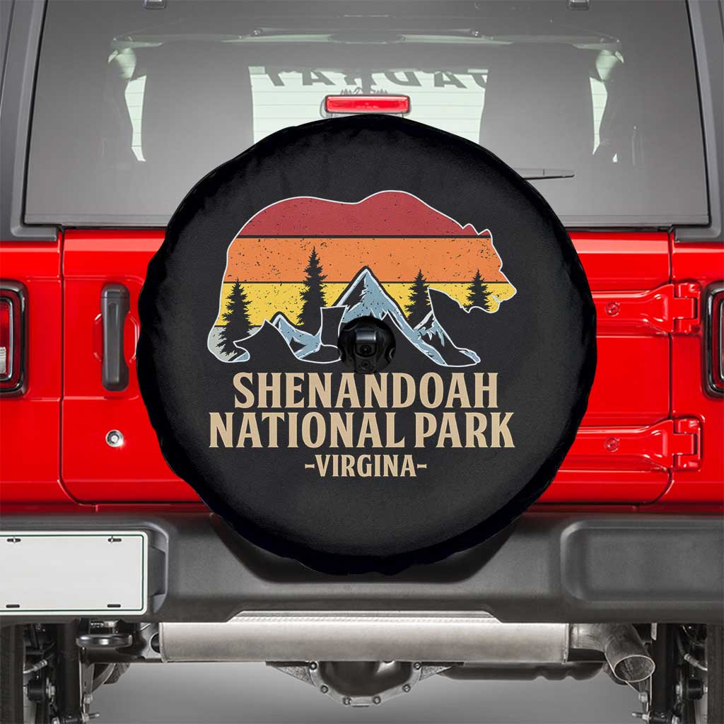 Shenandoah National Park Spare Tire Cover Vintage Virginia Mountains Bear TS14 Black Print Your Wear