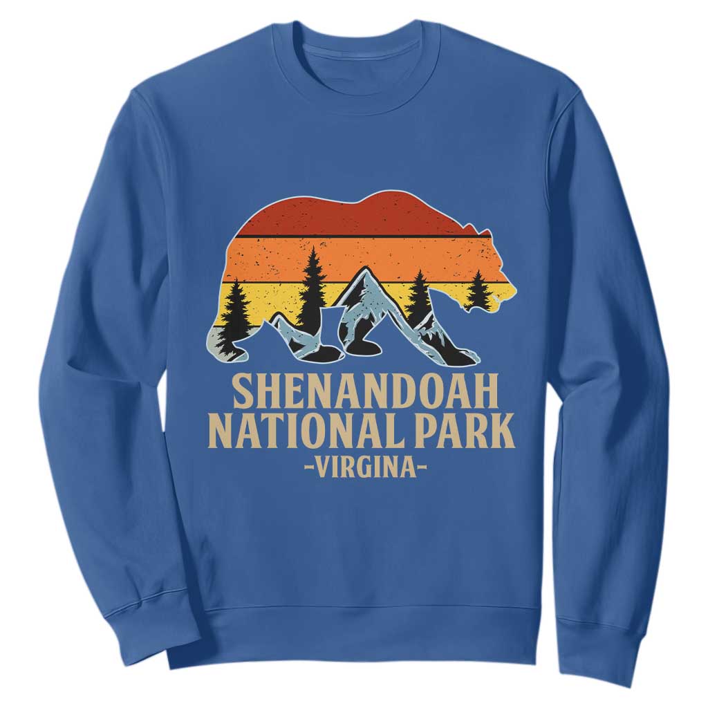 Shenandoah National Park Sweatshirt Vintage Virginia Mountains Bear TS14 Royal Blue Print Your Wear