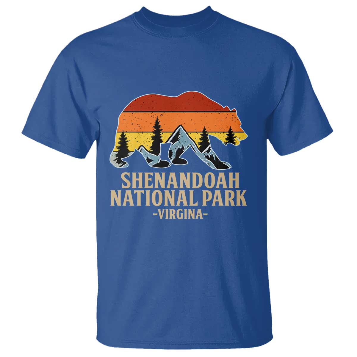 Shenandoah National Park T Shirt Vintage Virginia Mountains Bear TS14 Royal Blue Print Your Wear