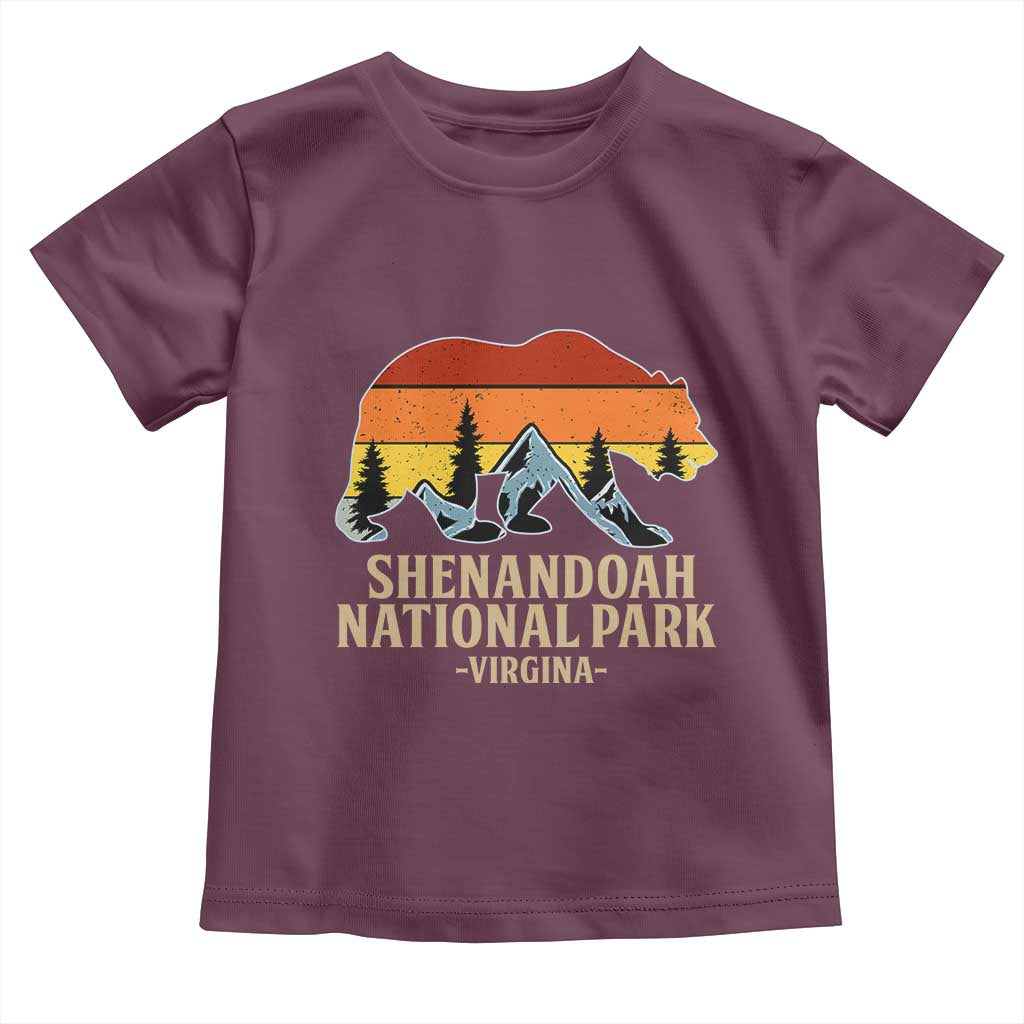 Shenandoah National Park Toddler T Shirt Vintage Virginia Mountains Bear TS14 Maroon Print Your Wear