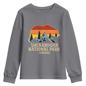 Shenandoah National Park Youth Sweatshirt Vintage Virginia Mountains Bear TS14 Charcoal Print Your Wear