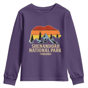 Shenandoah National Park Youth Sweatshirt Vintage Virginia Mountains Bear TS14 Purple Print Your Wear