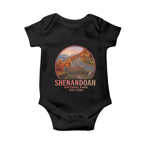 Shenandoah National Park Baby Onesie Vintage Virginia Mountain Landscape TS14 Black Print Your Wear