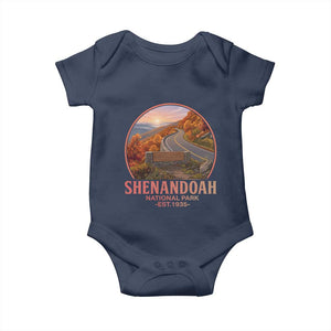 Shenandoah National Park Baby Onesie Vintage Virginia Mountain Landscape TS14 Navy Print Your Wear